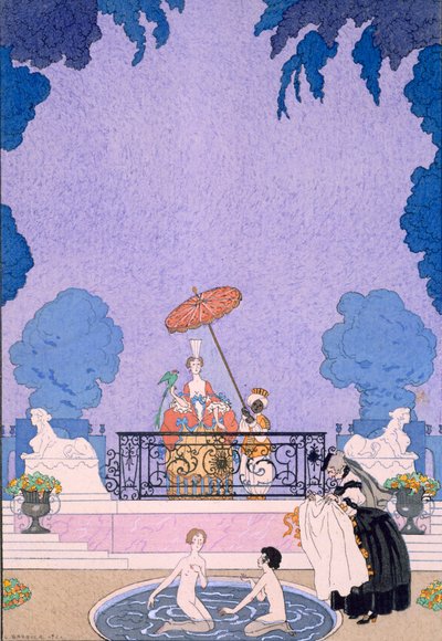 Illustrasjon fra en eventyrbok av Georges Barbier