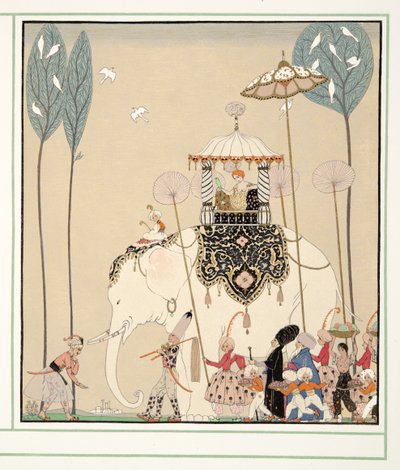 La Belle Missous fra Personages de Comedie, pub. 1922 (stensiltrykk) av Georges Barbier