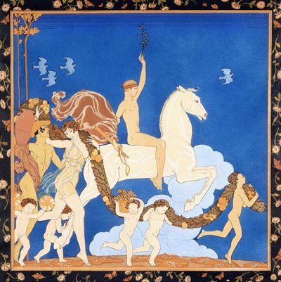 Den hvite hesten, ca. 1917-1920 (stensil) av Georges Barbier