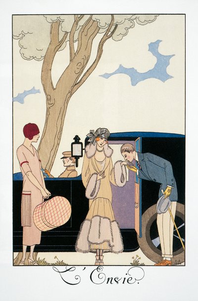 Envy, av George Barbier (1882-1932), fra Falbalas et Fanfreluches, Almanac 1925. Frankrike, 20. århundre av Georges Barbier