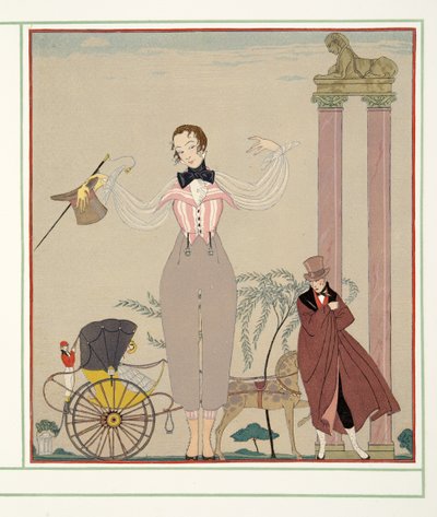Mademoiselle de Maupin, fra Personages de Comedie, pub. 1922 (stensiltrykk) av Georges Barbier