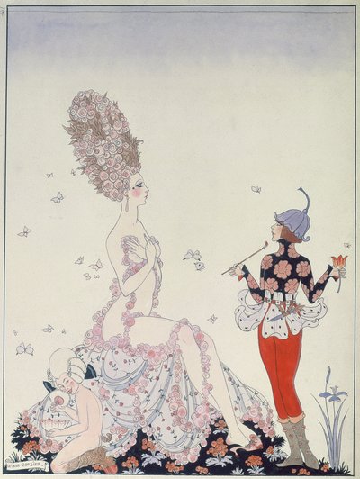 Mother Nature (penn, blekk og akvarell på papir) av Georges Barbier