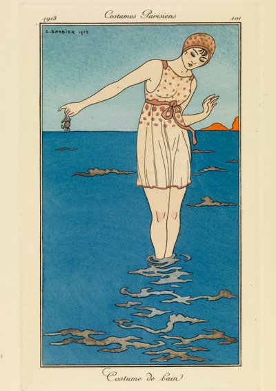 Tallerken 101 fra #39;Costumes Parisiens#39; av Georges Barbier