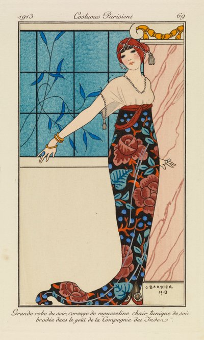 Tallerken fra 'Parisian Costumes' av Georges Barbier