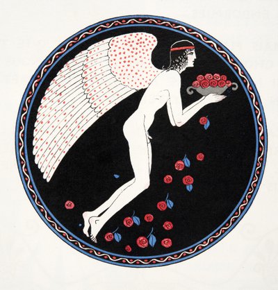 Roses in the Night, illustrasjon fra Les Chansons de Bilitis, av Pierre Louys, pub. 1922 (stensiltrykk) av Georges Barbier