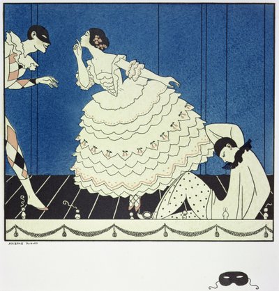 Tamara Karsavina (1885-1978) som Columbine, Vaslav Nijinsky (1890-1950) som Harlequin og Adolph Bolm (1884-1951) som Pierrot i Fokines 