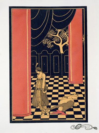 Tamara Karsavina (1885-1978) i tittelrollen "Thamar" av Georges Barbier