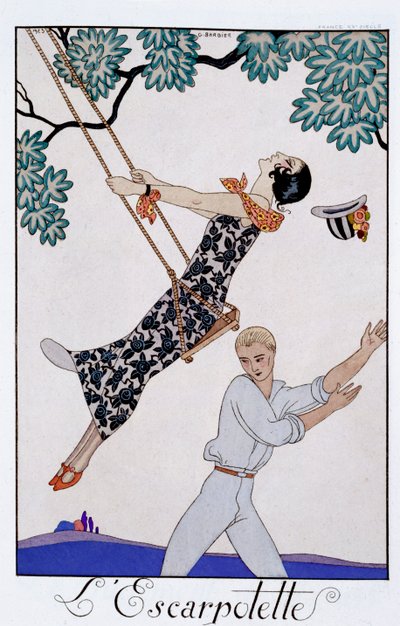 'The Swing', 1920-tallet av Georges Barbier