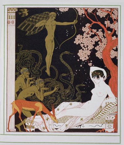 Venus, eller La belle Hélène (farge litho) av Georges Barbier