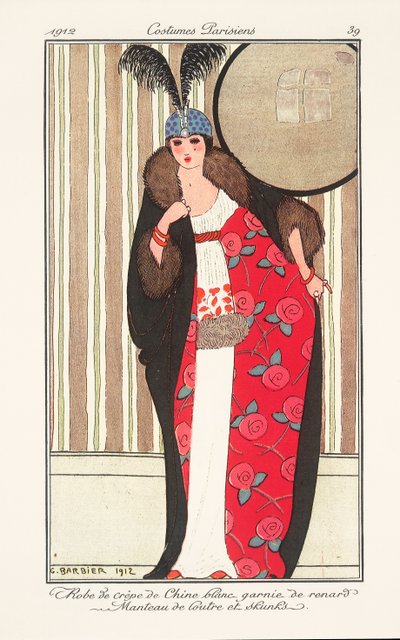 Motetallerken for kvinner fra Journal des Dames et des Modes av Georges Barbier