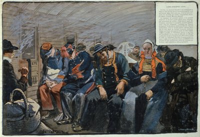 En tredjeklasses jernbanevogn i Bretagne, Frankrike av Georges Bertin Scott