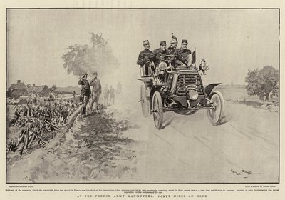 Ved den franske hærens manøvrer, førti mil i timen av Georges Bertin Scott