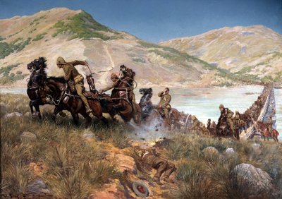 Bullers siste kryssing av Tugela, februar 1900 av Georges Bertin Scott