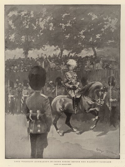 Lord Wolseley (sjefsjef) rir foran Hennes Majestets vogn av Georges Bertin Scott