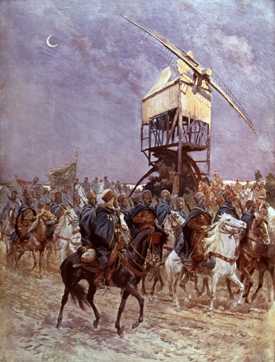 Marokkanske soldater i den franske kolonihæren som kjemper i Flandres av Georges Bertin Scott