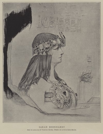 Sarah Bernhardt , fransk skuespillerinne av Georges Clairin