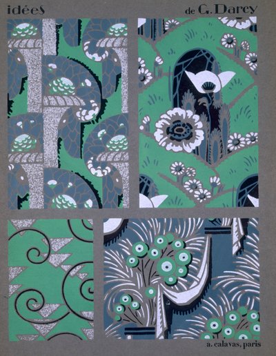 Tapetdesign, fra 'Idees', c1925. av Georges Darcy