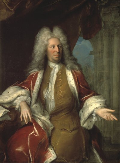 Nicodeme Tessin den yngre, svensk arkitekt - grev Nicodemus Tessin den yngre (1654-1728), av Desmarees, George (1697-1776). olje på lerret av Georges Desmarées
