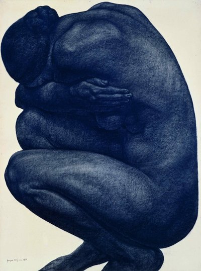 Naken kvinne på huk, 1916. av Georges Dorignac