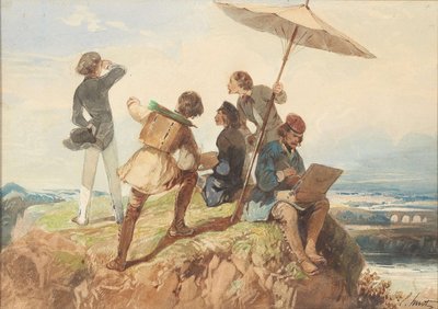 Utendørs malere. av Georges Eugène Huot