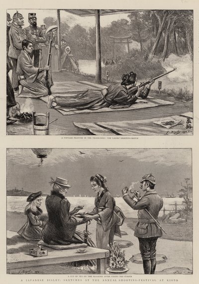 En japansk Bisley, skisser på den årlige skytefestivalen i Kioto av Georges Ferdinand Bigot