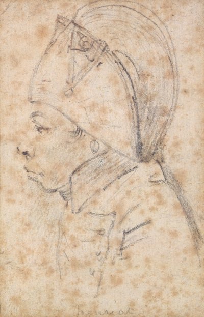 Francois Hanriot (1761-94) (blyant på papir) av Georges Francois Gabriel