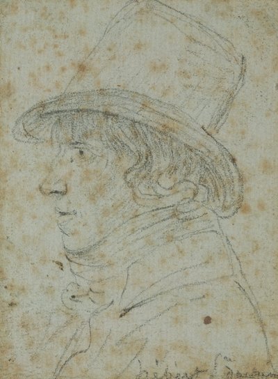 Jacques Hebert (1757-94) (blyant på papir) av Georges Francois Gabriel