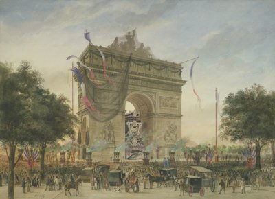 Begravelsen til Victor Hugo (1802-85) 1885 av Georges Francois Guiaud