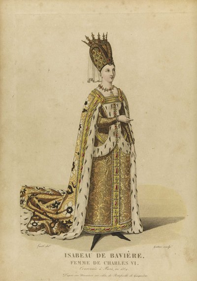 Isabeau de Baviere, dronning av Frankrike (Isabelle de Baviere, ou de Wittelsbach Ingolstadt av Georges Jacques Gatine