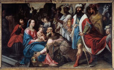 Tilbedelse av magiene. Maleri av Georges Lallemand (1575 - 1635) av Georges Lallemand