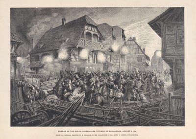 Anklagen for den niende kuirassier, landsbyen Morsbronn, 6. august 1870, 1874-1900. av Georges Léon Alfred Perrichon