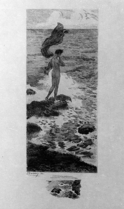Illustrasjon av Georges Antoine Rochegrosse (1859-1938) for "The Man Overboard" av poeten Charles Baudelaire (1821-1867) i "The Flowers of Evil" av Georges Marie Rochegrosse