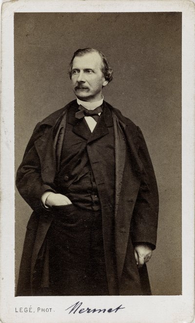 Portrett av komponisten Auguste Mermet 1810-1889. av Georges Mathurin Legé