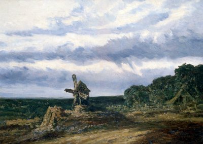 Landskap med en mølle, c1783-1843 av Georges Michel