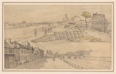 To utsikter over Paris (verso) av Georges Michel