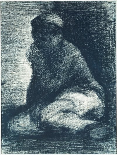 En ung mann på huk, ca. 1882 av Georges Pierre Seurat