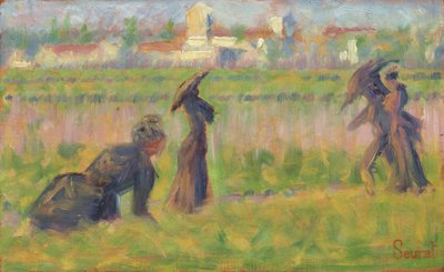 Figurer i et landskap, ca. 1883. av Georges Pierre Seurat