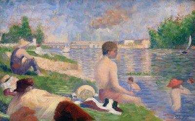 Sluttstudie for badende ved Asnières, 1883. av Georges Pierre Seurat