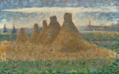 Høystakker, ca. 1882. av Georges Pierre Seurat