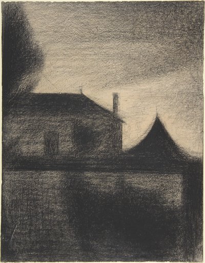 Hus i skumringen av Georges Pierre Seurat