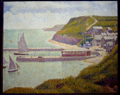 Port en Bessin, før havn, maree haute Maleri av Georges Seurat (1859-1891) 1888 Søn. 0,67x0,82 m. Paris, Musee d