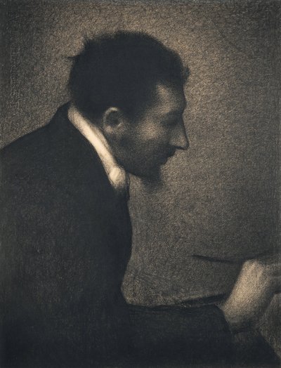Aman-Jean, 1882-83 (fortsatt fargestift på Michallet-papir) av Georges Seurat