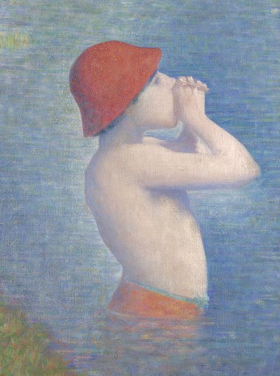Detalj av badegjestene ved Asnières, 1884 av Georges Seurat