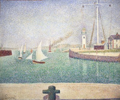 Inngangen til havnen i Honfleur av Georges Seurat