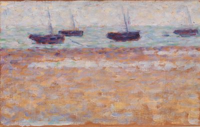 Fire båter på Grandcamp av Georges Seurat