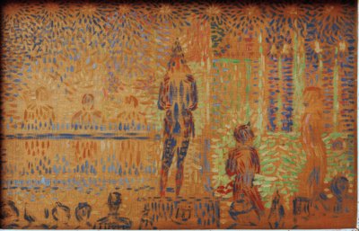Parade de cirque - Sirkusparaden av Georges Seurat