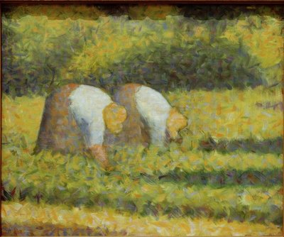 Bondekvinner i arbeid av Georges Seurat