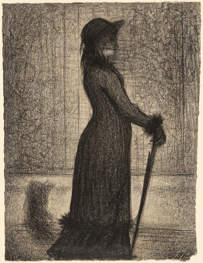 Kvinne spaserer (en elegant en) av Georges Seurat