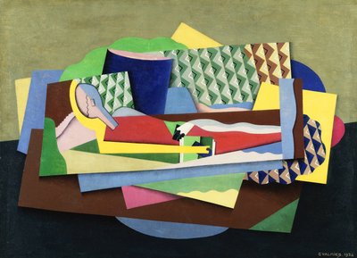 Kvinne som ligger nede; Femme Couchee, 1924 av Georges Valmier