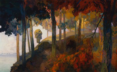 Et arkadisk landskap (olje på lerret) av Georges de Feure